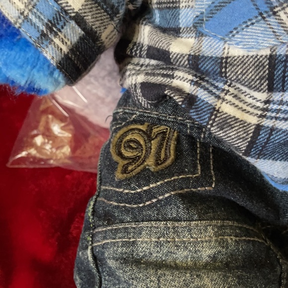 New Build-A-Bear. Blue with white ❄️ Jeans/Shirt/Hat - Picture 6 of 6